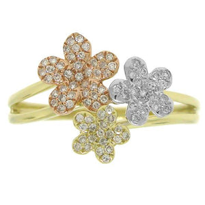 0.22CT DIAMOND FLOWER RING