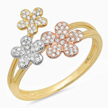 Load image into Gallery viewer, 0.22CT DIAMOND FLOWER RING
