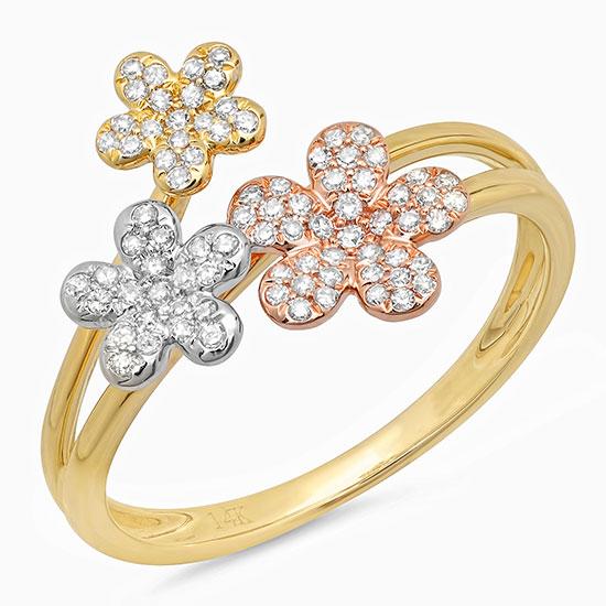 0.22CT DIAMOND FLOWER RING