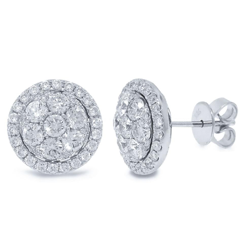 1.62CT DIAMOND CLUSTER STUD EARRING