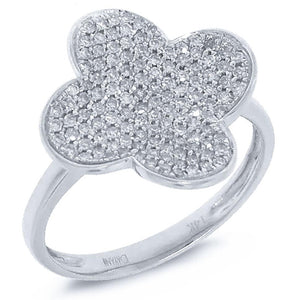 0.43CT DIAMOND PAVE CLOVER RING