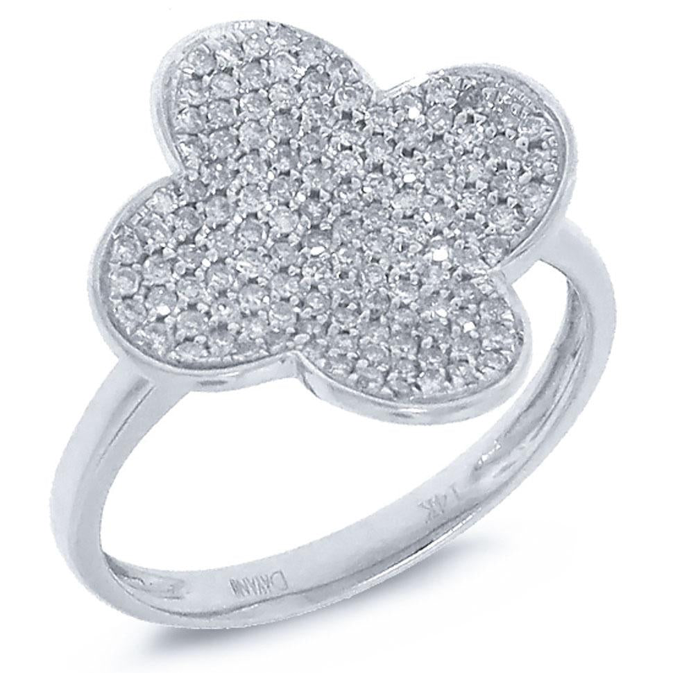 0.43CT DIAMOND PAVE CLOVER RING