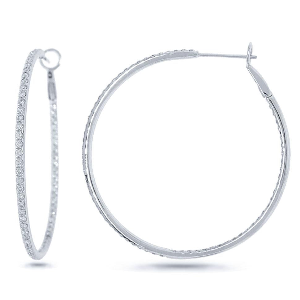 1.29CT DIAMOND HOOP EARRING