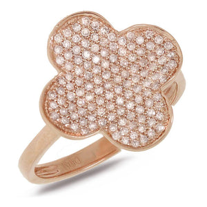 0.43CT DIAMOND PAVE CLOVER RING