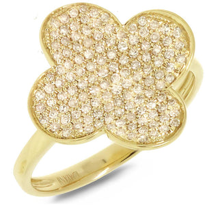 0.43CT DIAMOND PAVE CLOVER RING