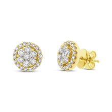 Load image into Gallery viewer, 1.13CT DIAMOND CLUSTER STUD EARRING
