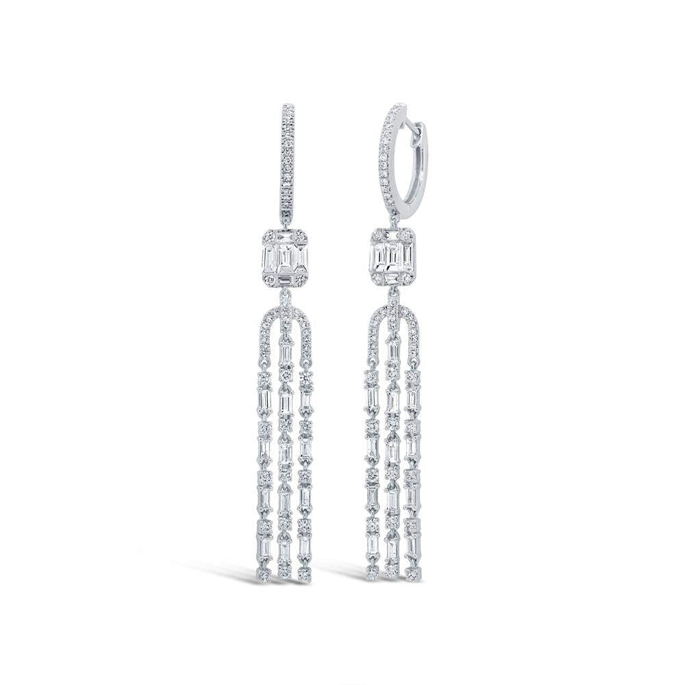 1.86CT DIAMOND BAGUETTE EARRING