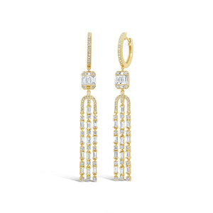 1.86CT DIAMOND BAGUETTE EARRING