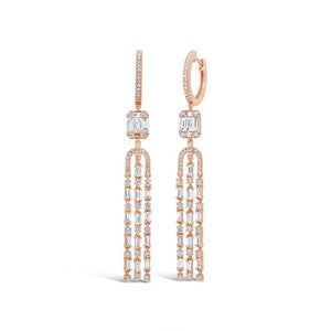 1.86CT DIAMOND BAGUETTE EARRING