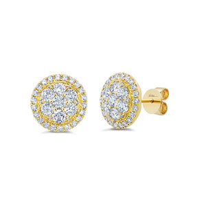 1.62CT DIAMOND CLUSTER STUD EARRING