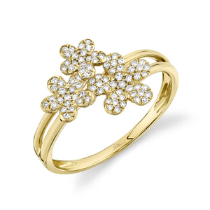 0.22CT DIAMOND FLOWER RING