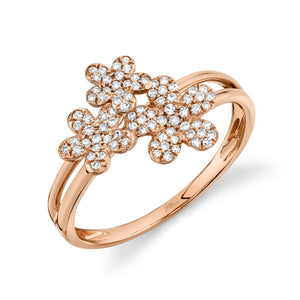 0.22CT DIAMOND FLOWER RING