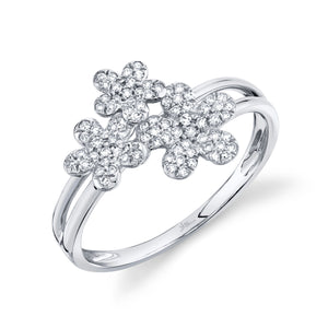 0.22CT DIAMOND FLOWER RING