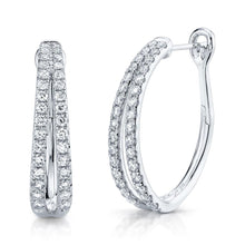 Load image into Gallery viewer, 1.05CT DIAMOND OVAL HOOP EARRING
