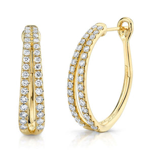 1.05CT DIAMOND OVAL HOOP EARRING