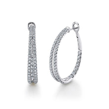 Load image into Gallery viewer, 2.67CT DIAMOND OVAL HOOP EARRING
