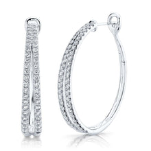 Load image into Gallery viewer, 1.76CT DIAMOND OVAL HOOP EARRING
