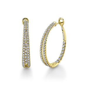 2.67CT DIAMOND OVAL HOOP EARRING