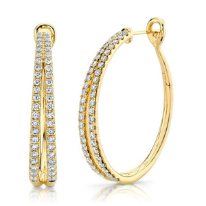 1.76CT DIAMOND OVAL HOOP EARRING