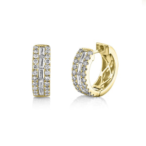 1.09CT DIAMOND BAGUETTE HOOP EARRING