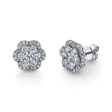 Load image into Gallery viewer, 1.65CT DIAMOND CLUSTER STUD EARRING
