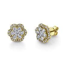 Load image into Gallery viewer, 1.65CT DIAMOND CLUSTER STUD EARRING
