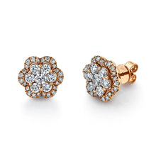 Load image into Gallery viewer, 1.65CT DIAMOND CLUSTER STUD EARRING
