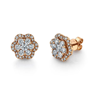 1.65CT DIAMOND CLUSTER STUD EARRING