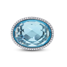 Load image into Gallery viewer, 0.17CT DIAMOND &amp; 12.39CT BLUE TOPAZ RING
