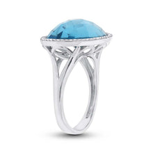 Load image into Gallery viewer, 0.17CT DIAMOND &amp; 12.39CT BLUE TOPAZ RING
