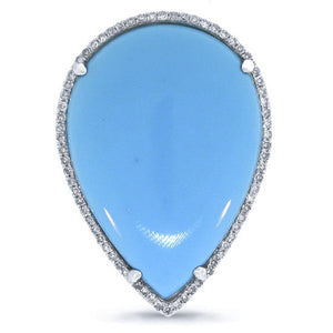 0.22CT DIAMOND & 14.68CT COMPOSITE TURQUOISE RING