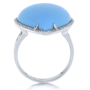 0.22CT DIAMOND & 14.68CT COMPOSITE TURQUOISE RING