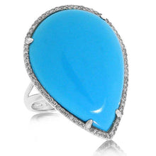 Load image into Gallery viewer, 0.22CT DIAMOND &amp; 14.68CT COMPOSITE TURQUOISE RING
