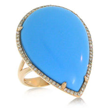 Load image into Gallery viewer, 0.22CT DIAMOND &amp; 14.68CT COMPOSITE TURQUOISE RING
