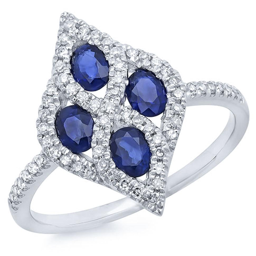 0.24CT DIAMOND & 0.85CT BLUE SAPPHIRE RING