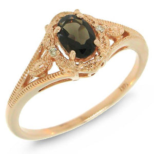 0.52CT DIAMOND & SMOKEY TOPAZ RING