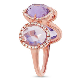 0.27CT DIAMOND & 3.47CT AMETHYST RING