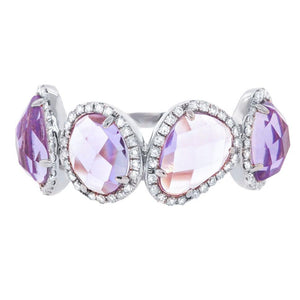 0.27CT DIAMOND & 3.47CT AMETHYST RING