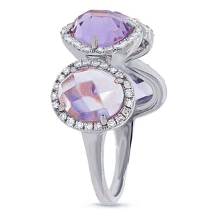 0.27CT DIAMOND & 3.47CT AMETHYST RING