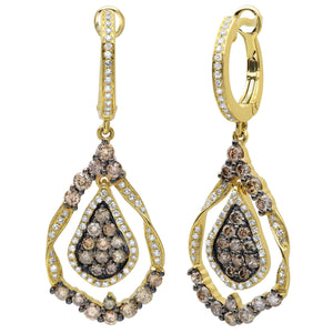 1.64CT WHITE & CHAMPAGNE DIAMOND EARRING