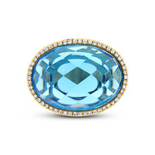 Load image into Gallery viewer, 0.17CT DIAMOND &amp; 12.39CT BLUE TOPAZ RING
