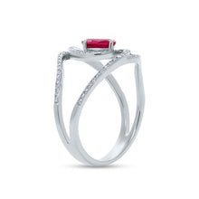 Load image into Gallery viewer, 0.21CT DIAMOND &amp; 0.55CT RUBY RING
