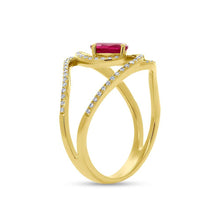 Load image into Gallery viewer, 0.21CT DIAMOND &amp; 0.55CT RUBY RING
