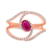 Load image into Gallery viewer, 0.21CT DIAMOND &amp; 0.55CT RUBY RING
