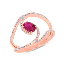 Load image into Gallery viewer, 0.21CT DIAMOND &amp; 0.55CT RUBY RING
