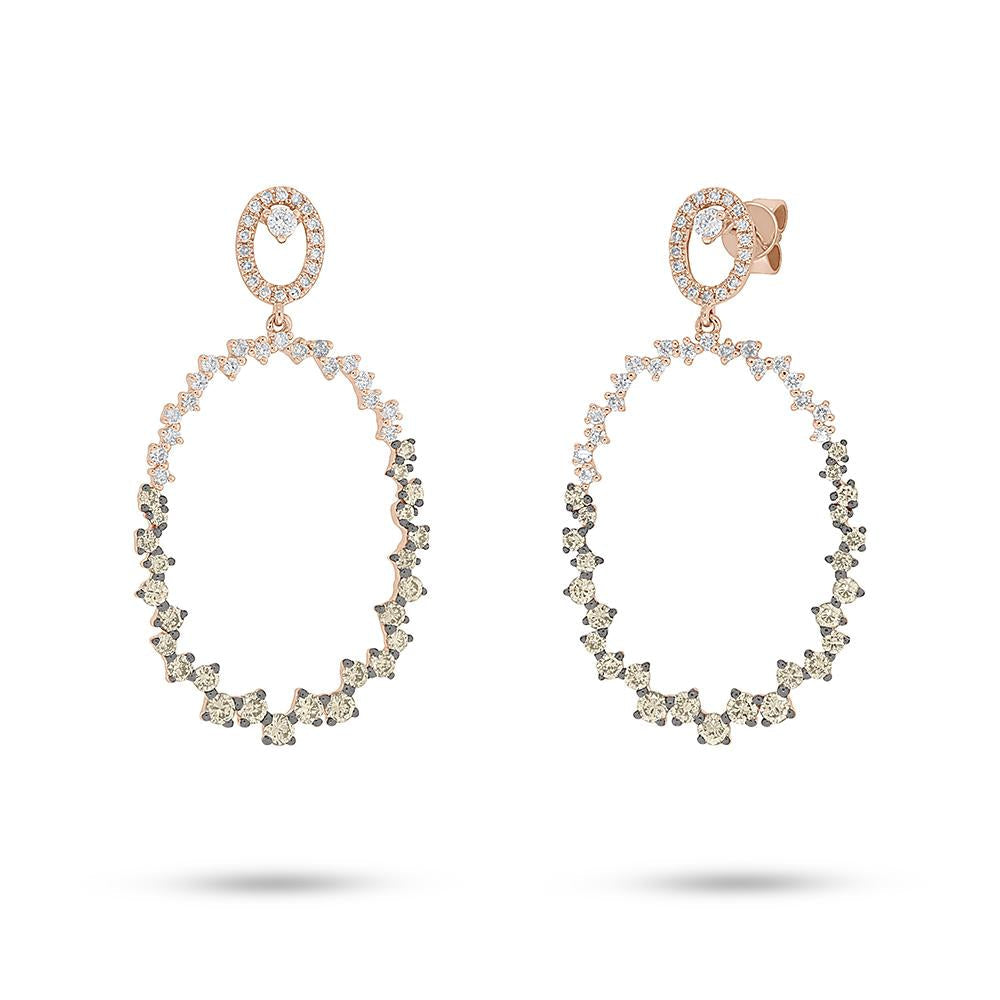 1.45CT WHITE & CHAMPAGNE DIAMOND EARRING