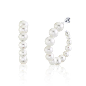 CULTURED PEARL HOOP EARRING