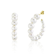 Load image into Gallery viewer, CULTURED PEARL HOOP EARRING
