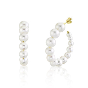 CULTURED PEARL HOOP EARRING