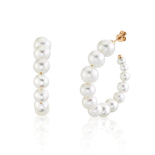 Load image into Gallery viewer, CULTURED PEARL HOOP EARRING
